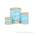 paper and grass plaited decorative Wrapped glass Hurricane